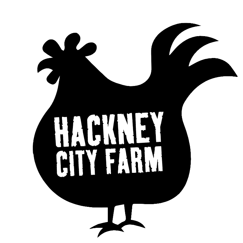 chicken with Hackney City Farm logo